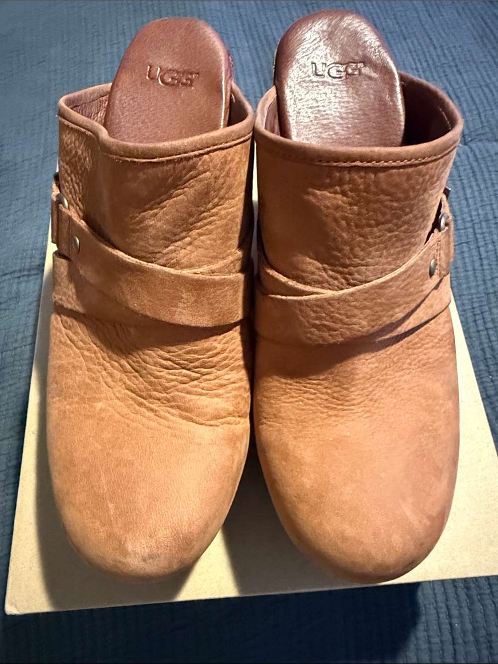 UGG Women's Chestnut Suede Slip-On Mule Clogs